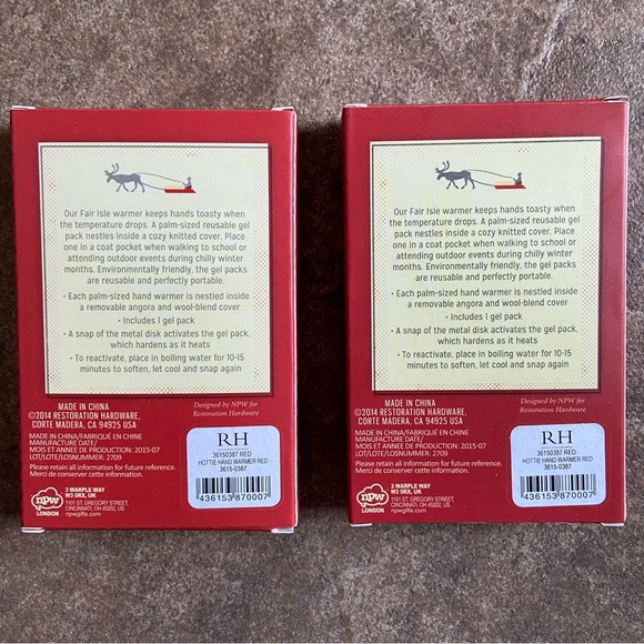 NEW IN BOX Unisex - (2) Restoration Hardware Mini Hand Warmers (2) Refills - Picture 7 of 12